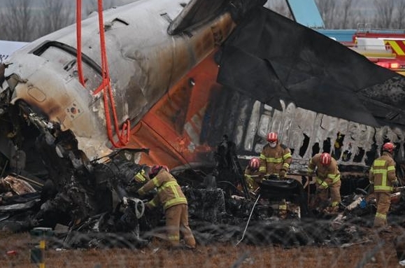 空难现场 韩媒