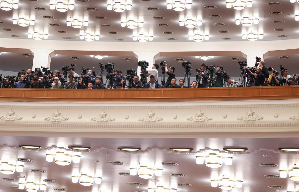 3月4日，中国人民政治协商会议第十四届全国委员会第二次会议在北京人民大会堂开幕。这是记者在会场拍摄。 新华社记者 金立旺 摄