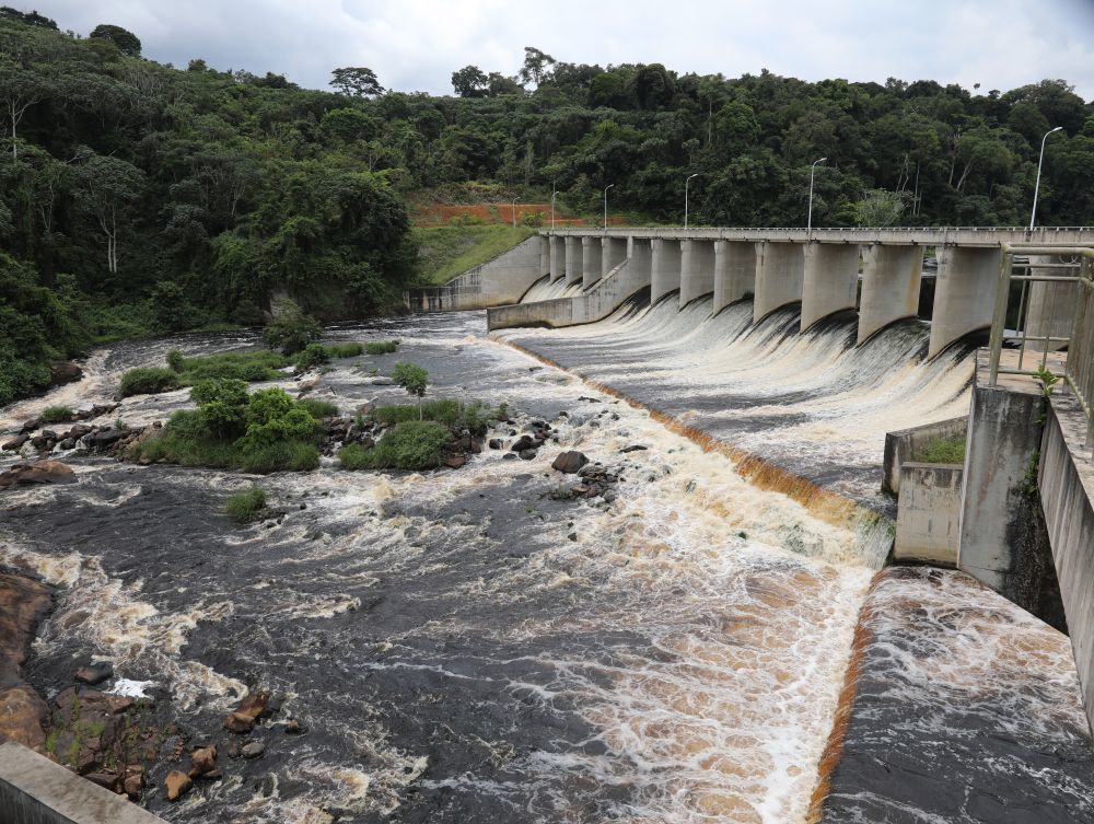 2023年6月拍摄的赤道几内亚吉布洛水电站大坝。