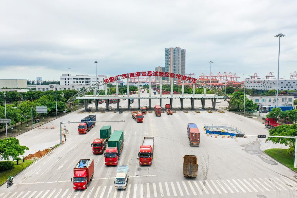 中国（广西）自由贸易试验区钦州港片区（2024年5月20日摄，无人机照片）。新华社记者 曹祎铭 摄