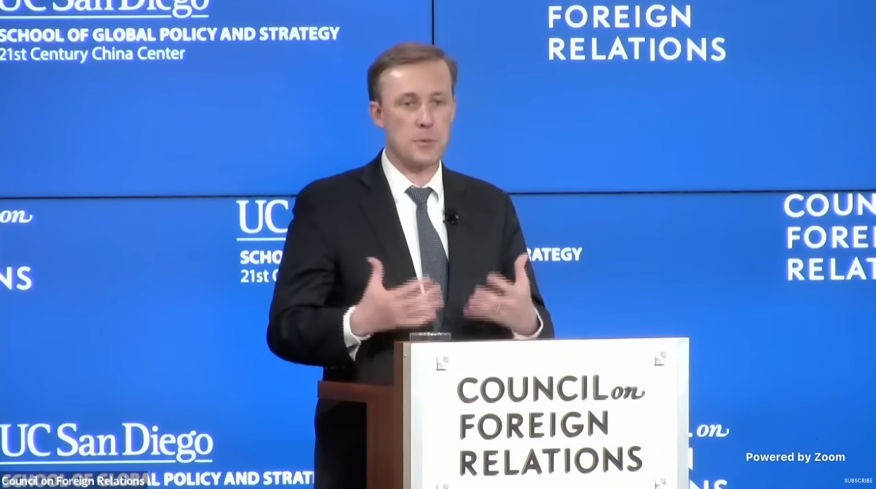 美国总统国家安全事务助理沙利文 截图自外交关系协会视频