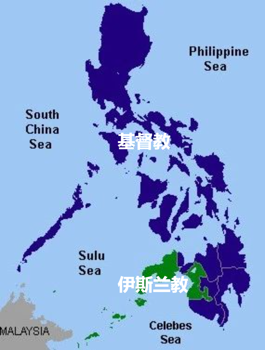 ▲菲律宾宗教地图