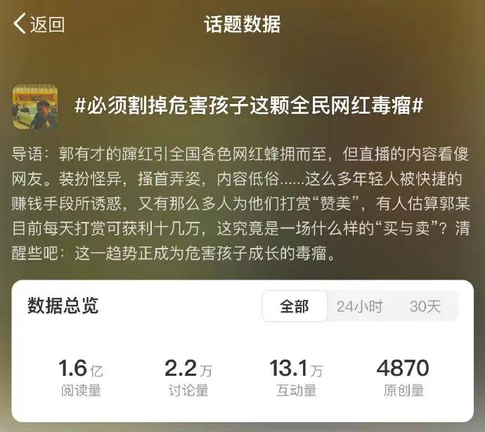 ▲「全民网红」带坏孩子,是这届网红的共同原罪。