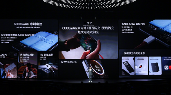 一加13搭载6000mAh冰川电池:长寿版100W闪充 36分钟满电
