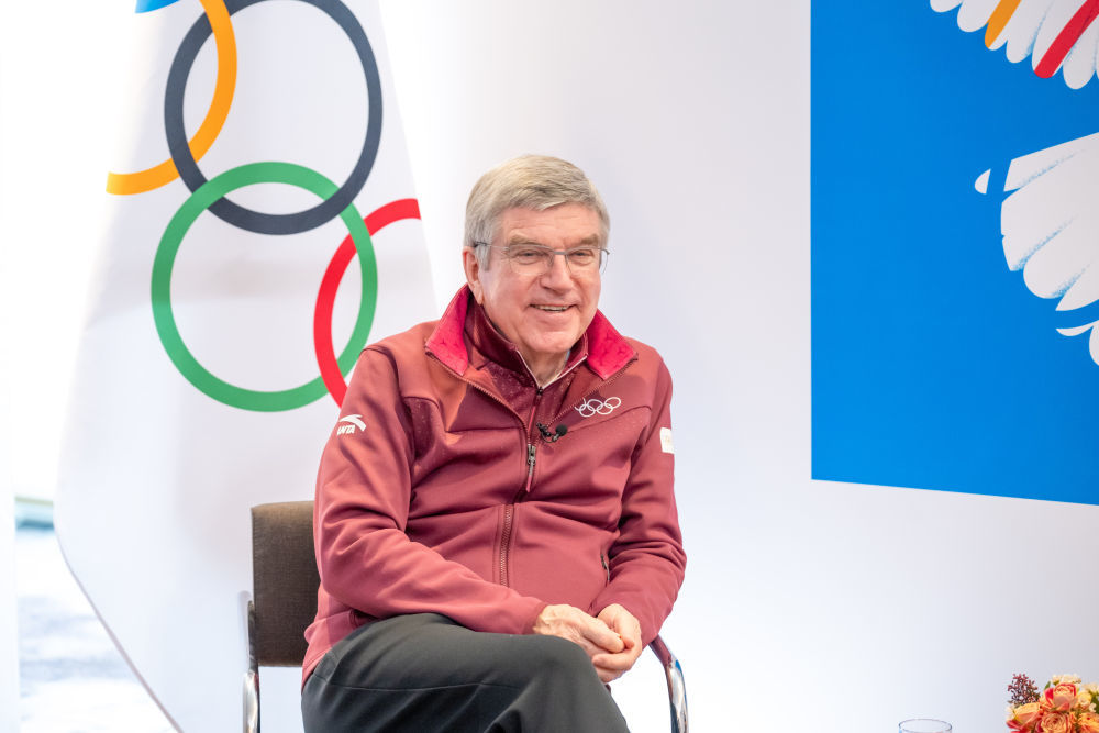 1月29日，国际奥委会主席巴赫在韩国江陵接受新华社记者专访。新华社记者 朱炜 摄