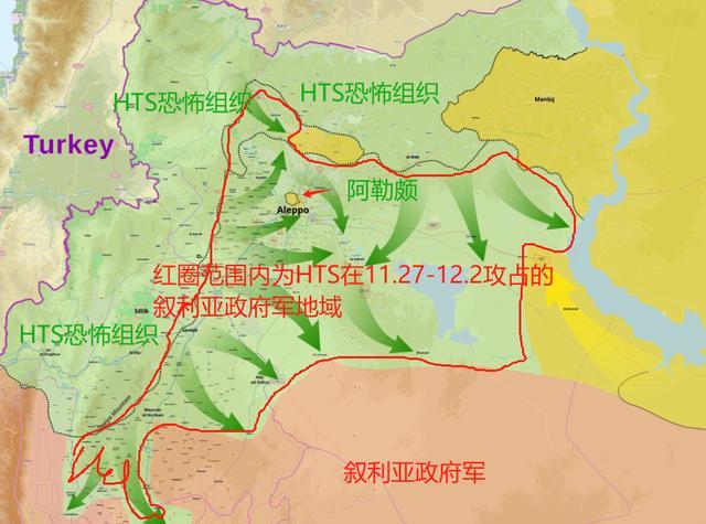 叙利亚新一轮大规模内战局势地图（战役地点：叙利亚西部地区）