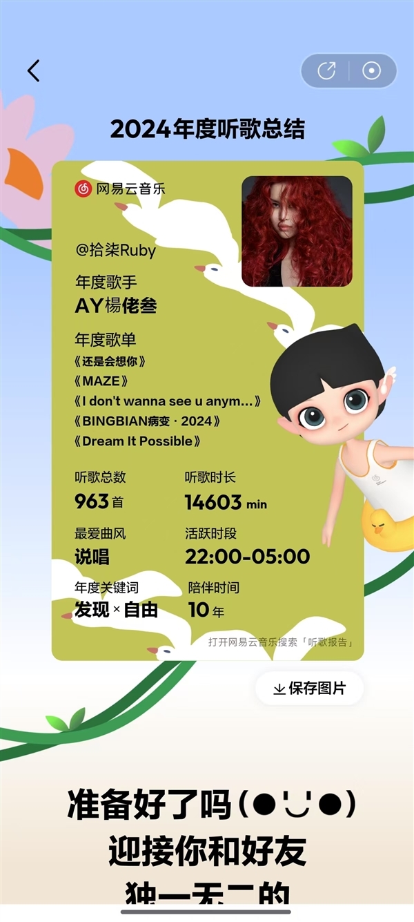 2024网易云音乐年度听歌报告正式发布:来看你一年听了多少歌