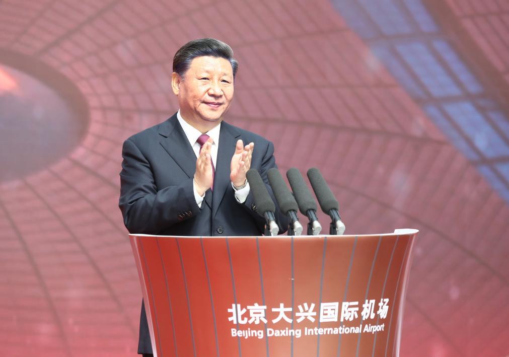 2019年9月25日，习近平总书记出席北京大兴国际机场投运仪式并宣布机场正式投入运营。新华社记者 鞠鹏 摄
