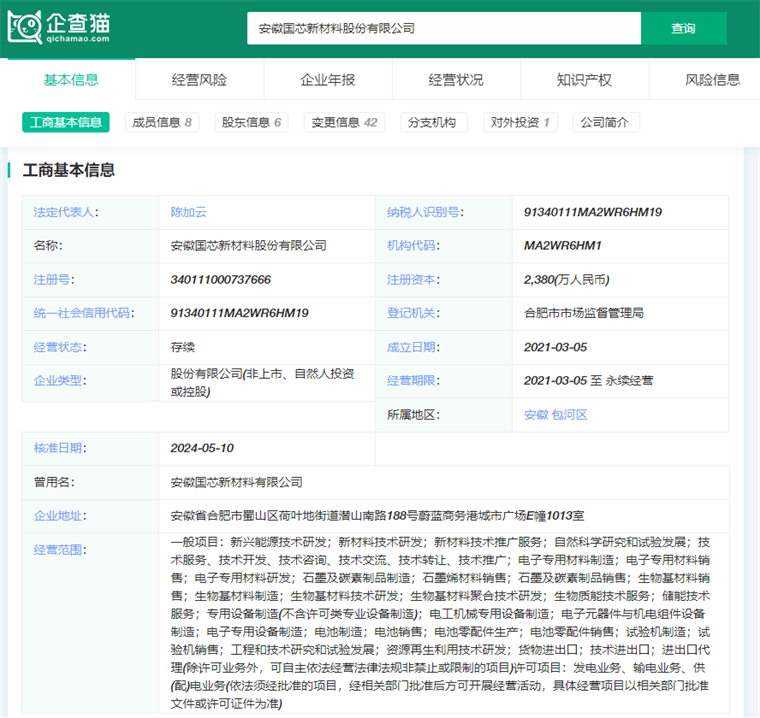 安徽国芯新材料股份有限公司