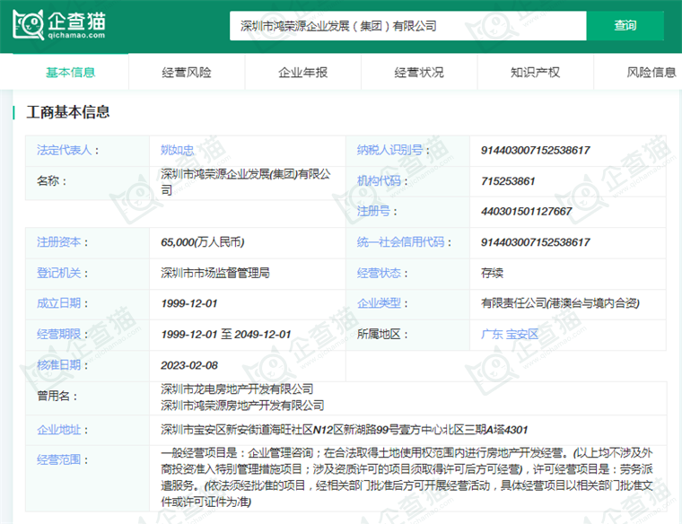 深圳市鸿荣源企业发展(集团)有限公司