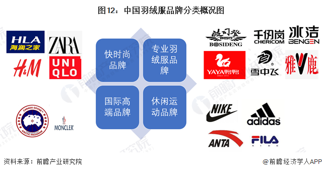图12:中国羽绒服品牌分类概况图