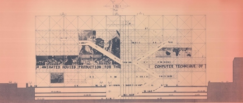 罗杰斯和皮亚诺于1971年左右创作的竞赛画作（图片由蓬皮杜艺术中心提供）