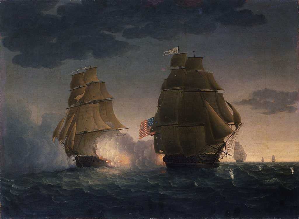 美国第二次独立战争，美军舰船与英国皇家海军作战。