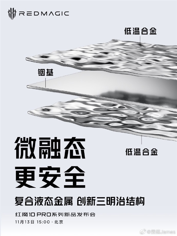红魔10 PRO系列首发复合液态金属:创新三明治结构