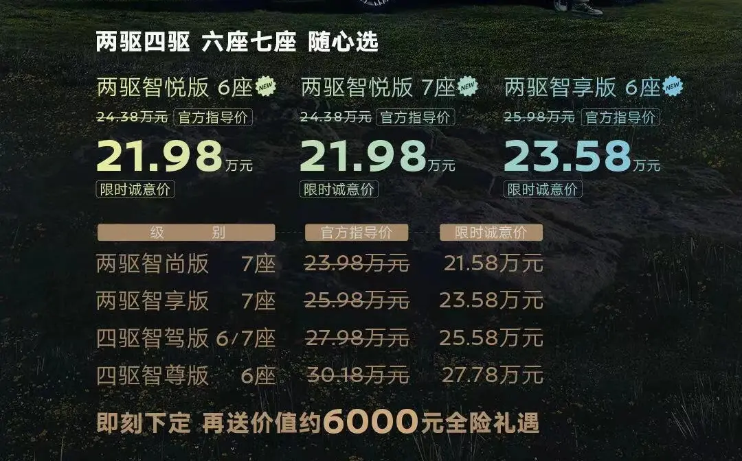 刚上市，就优惠？两驱六座大空间，诚意价21.98万