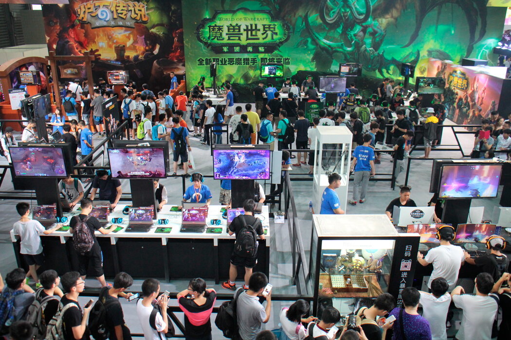 2016年在上海举办的中国国际数码互动娱乐展览会上的《魔兽世界》展位。图自东方IC