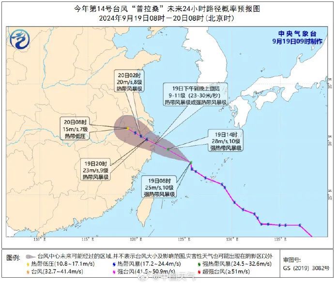 “普拉桑”登陆点又有上海浦东！不排除继续调整可能性，风雨影响或持续3天