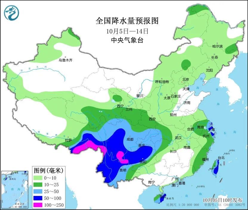 假期返程天气地图来了，看哪里会一雨到底