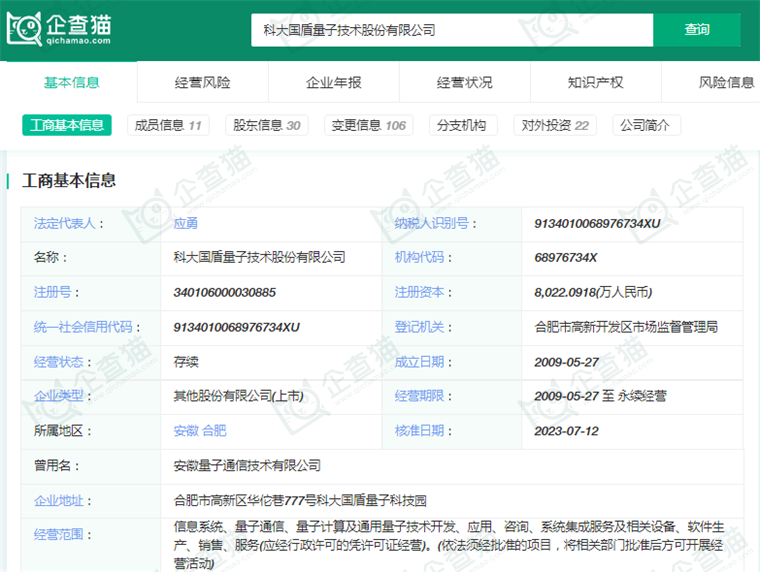 科大国盾量子技术股份有限公司