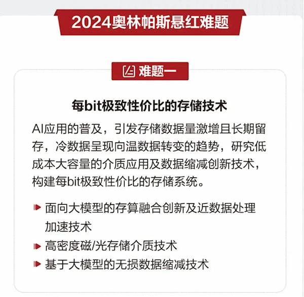 自研存储呼之欲出！华为赏格300万：巨匠求解AI期间存储期间繁重等