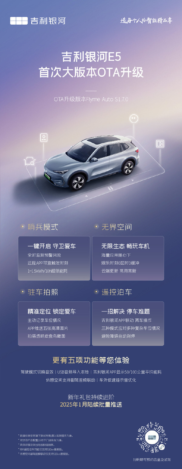 吉利银河E5大版本OTA内容