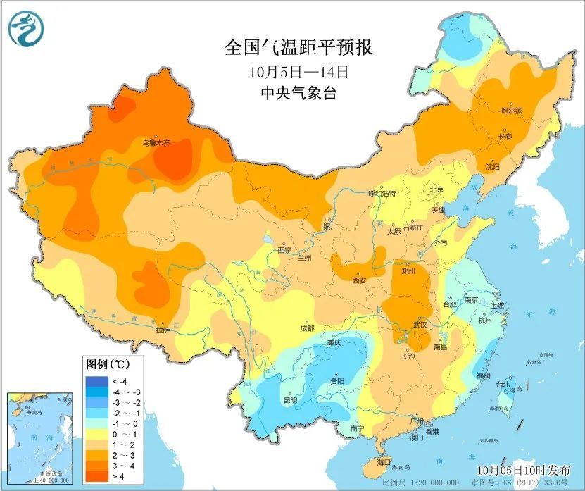 假期返程天气地图来了，看哪里会一雨到底