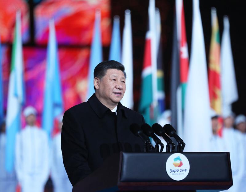 △2019年4月28日，习近平主席在北京延庆出席2019年中国北京世界园艺博览会开幕式，并发表重要讲话。