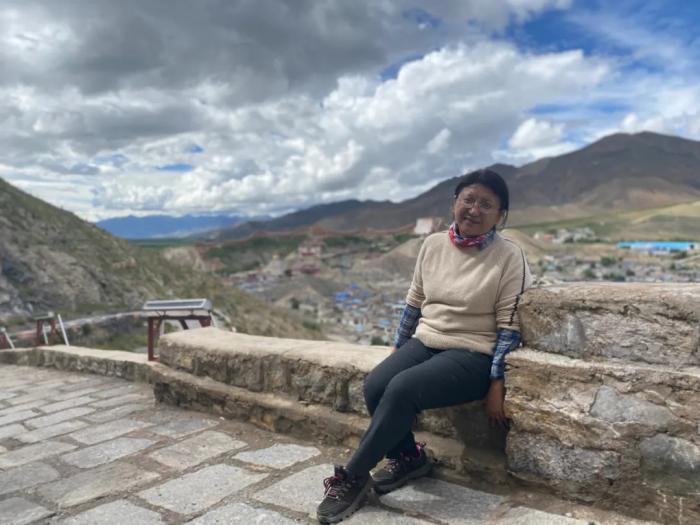 2020年8月，格桑卓玛在西藏江孜调研。受访者供图