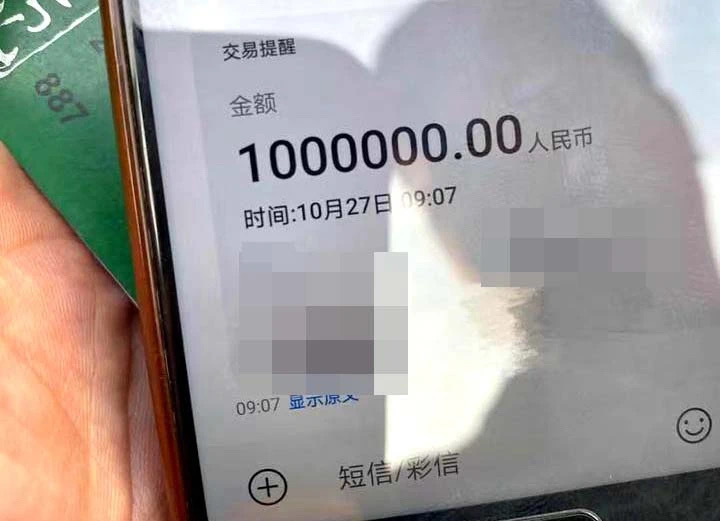 被害人向被告人转款100万元。均为金山区检察院 供图