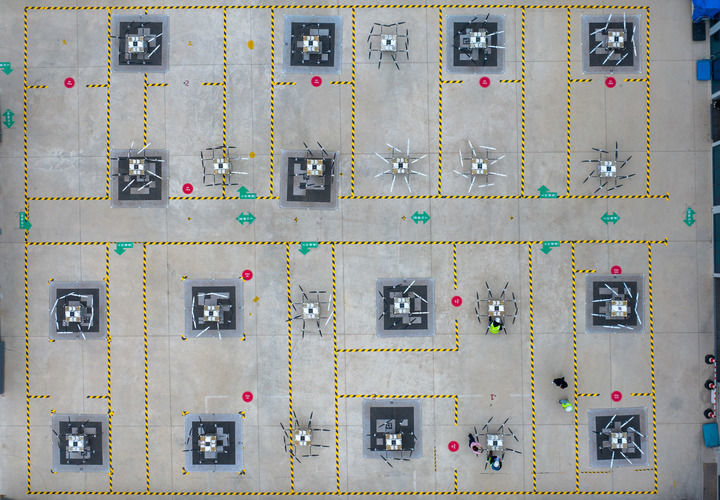 2月28日在深圳宝安区拍摄的一处丰翼无人机运营中心。新华社记者 毛思倩 摄