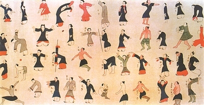 《导引图》帛画复原图