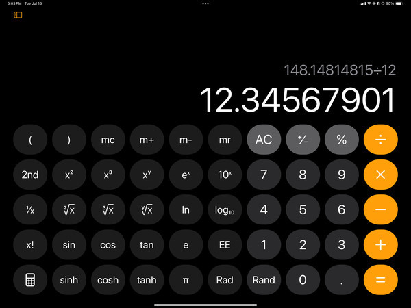iPadOS 18的计算器App