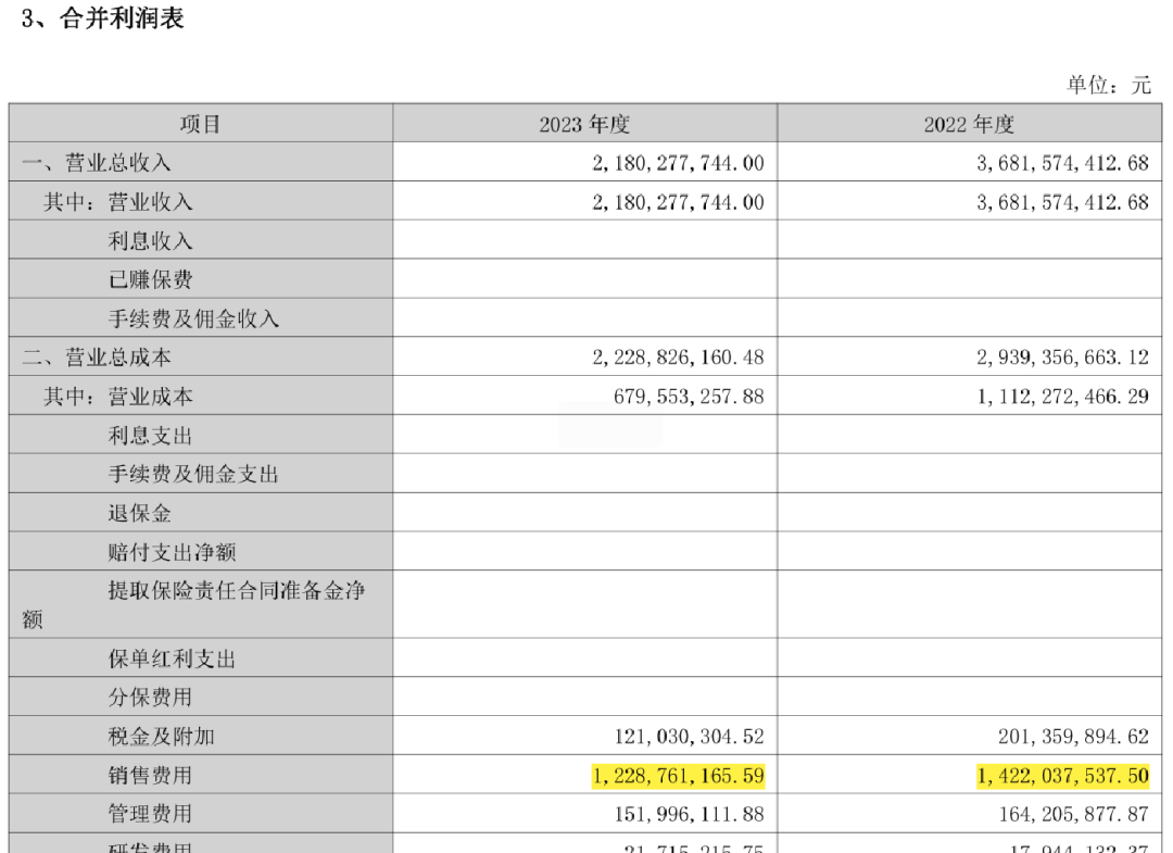 ▲2022年-2023年，公司合并利润表截图/图源：迪阿股份2023年年度报告