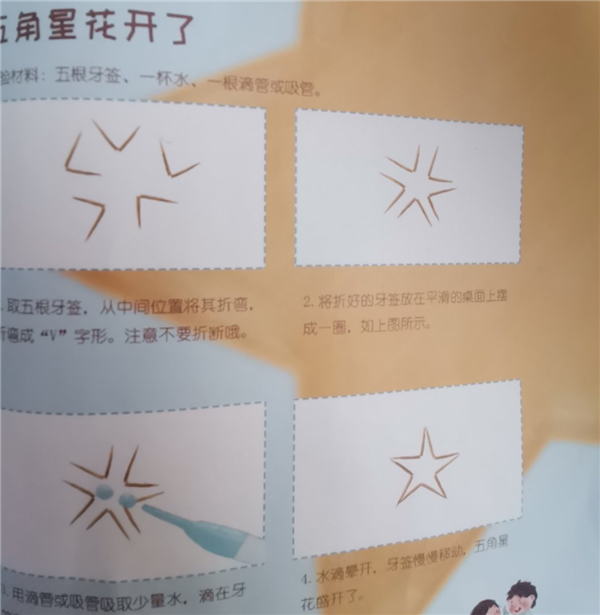 神奇!五根牙签遇水自动组成五角星:中科院揭秘