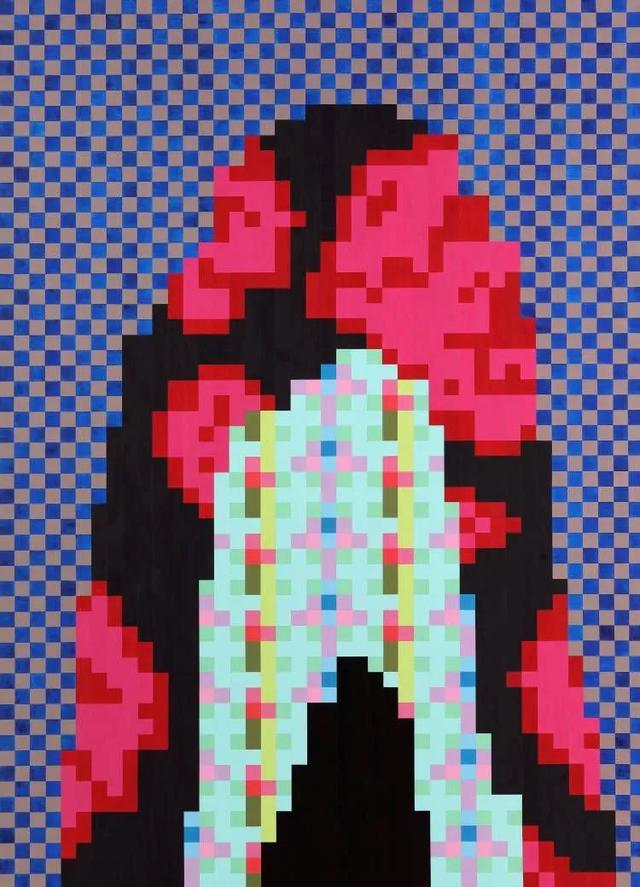 ▲ 陈美彤,《口吕串3》,布面丙烯,203×147cm,2022