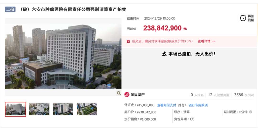 第一次拍卖情况/图源：阿里资产