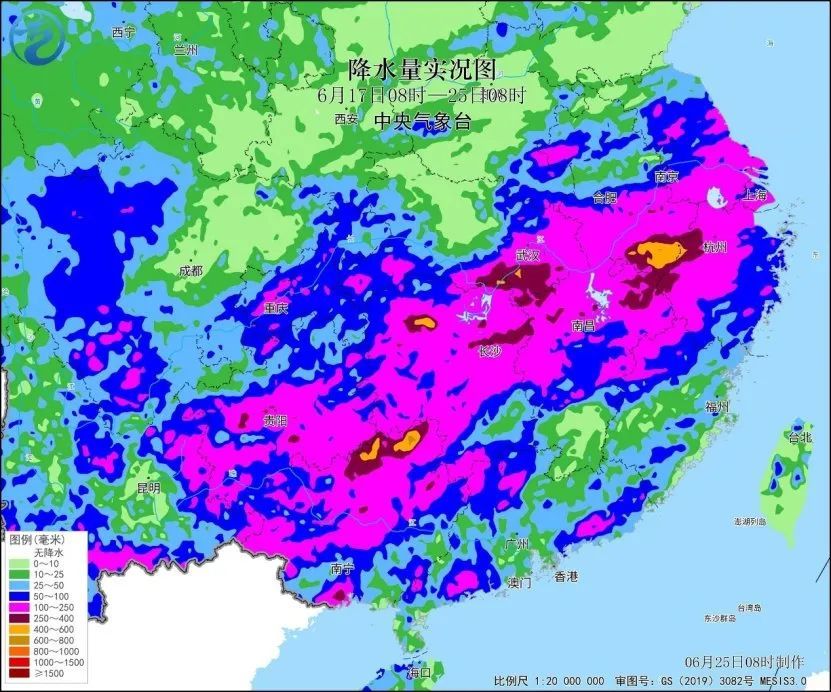 南方的雨下到降雨实况图“又紫又红”！接下来暴雨大暴雨还将在线，有哪些变与不变？