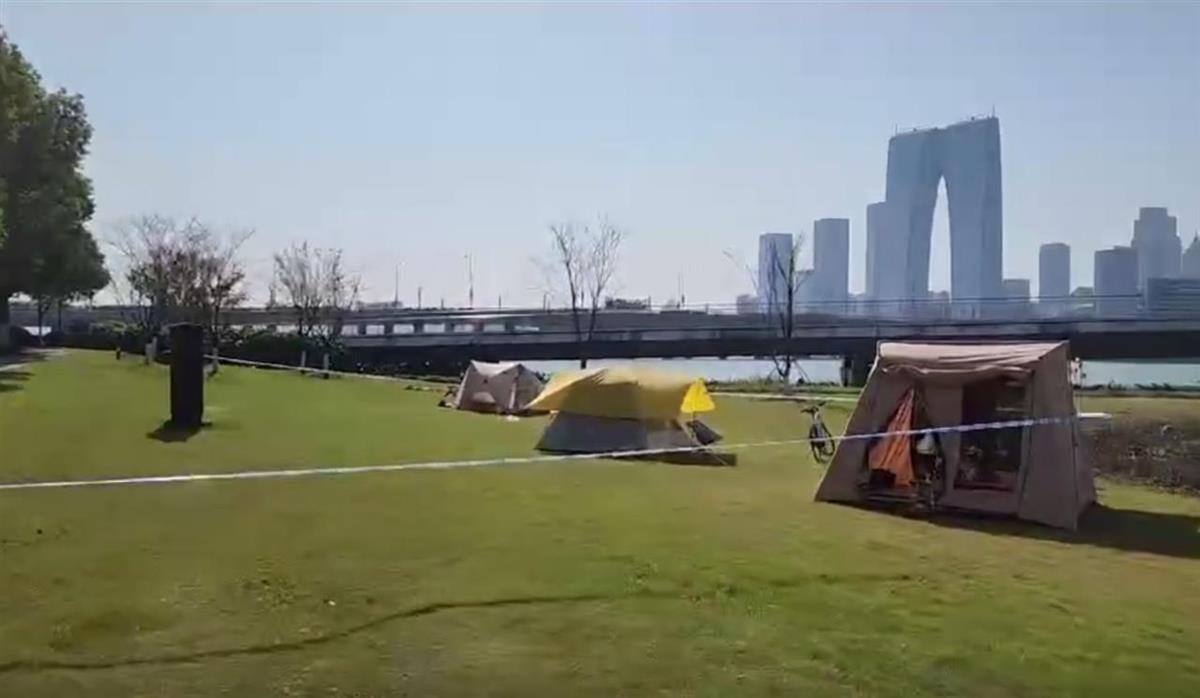 网友推荐的苏州金鸡湖露营地