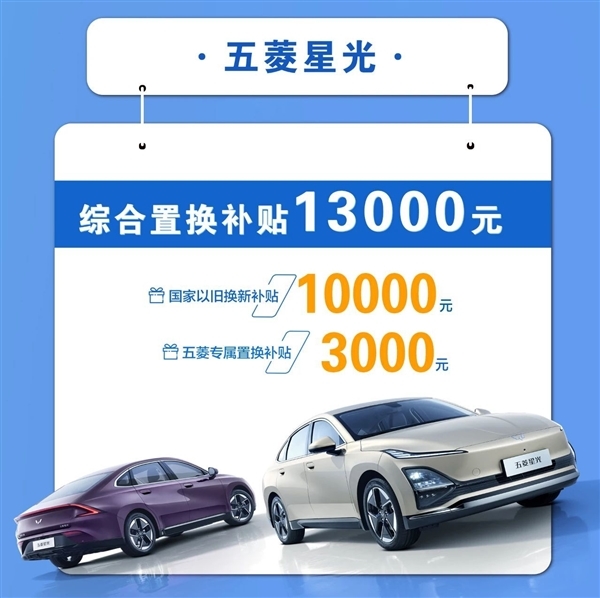 星光、缤果、MINIEV均在内!五菱推出以旧换新补贴:最高4.4万