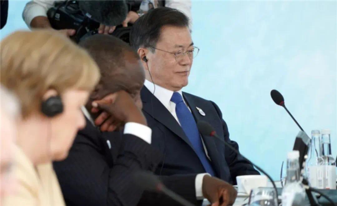 时任韩国总统文在寅出席2021年G7峰会