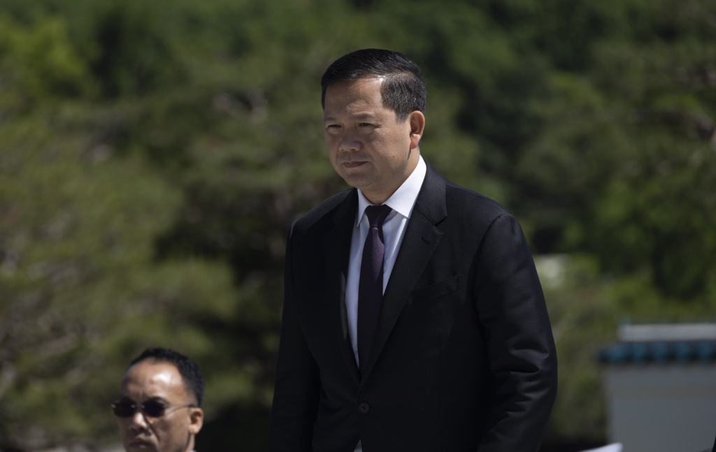 今年5月访问韩国的柬埔寨首相洪玛奈/IC Photo