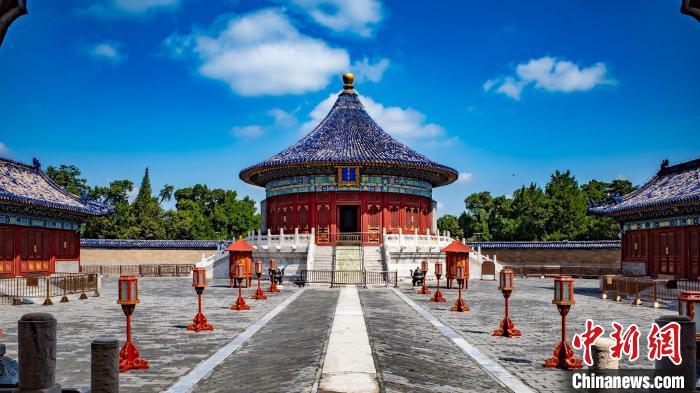 北京中轴线15处遗产构成要素之一的天坛。　国家文物局供图