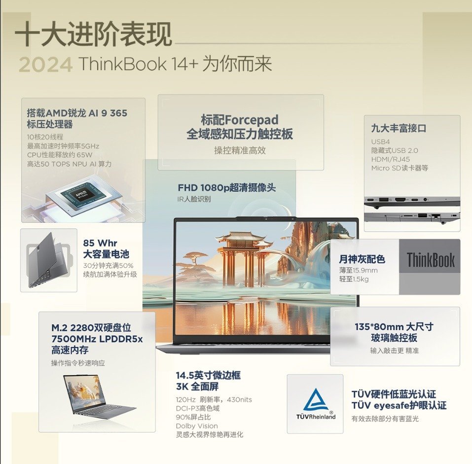 ThinkBook 14+/16+ 2025新款上市，搭载锐龙AI 9 365处理器_凤凰网