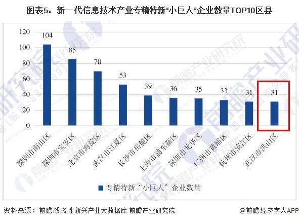 图表5:新一代信息技术产业专精特新“小巨人”企业数量TOP10区县