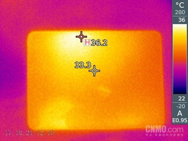 一小时后机身正面温度