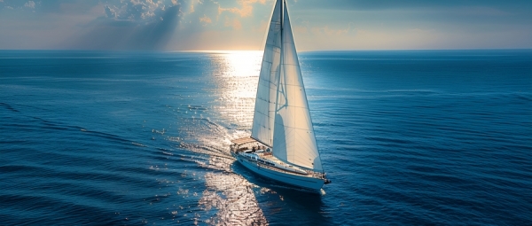 摄图网_601519387_大海上的白帆船剪影(企业商用)