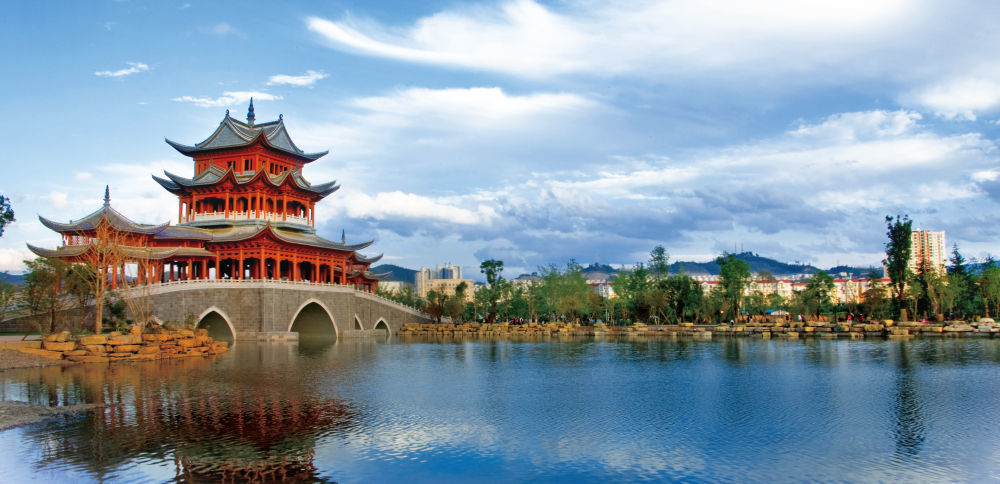 云南省玉溪市城区景色。(受访者供图)