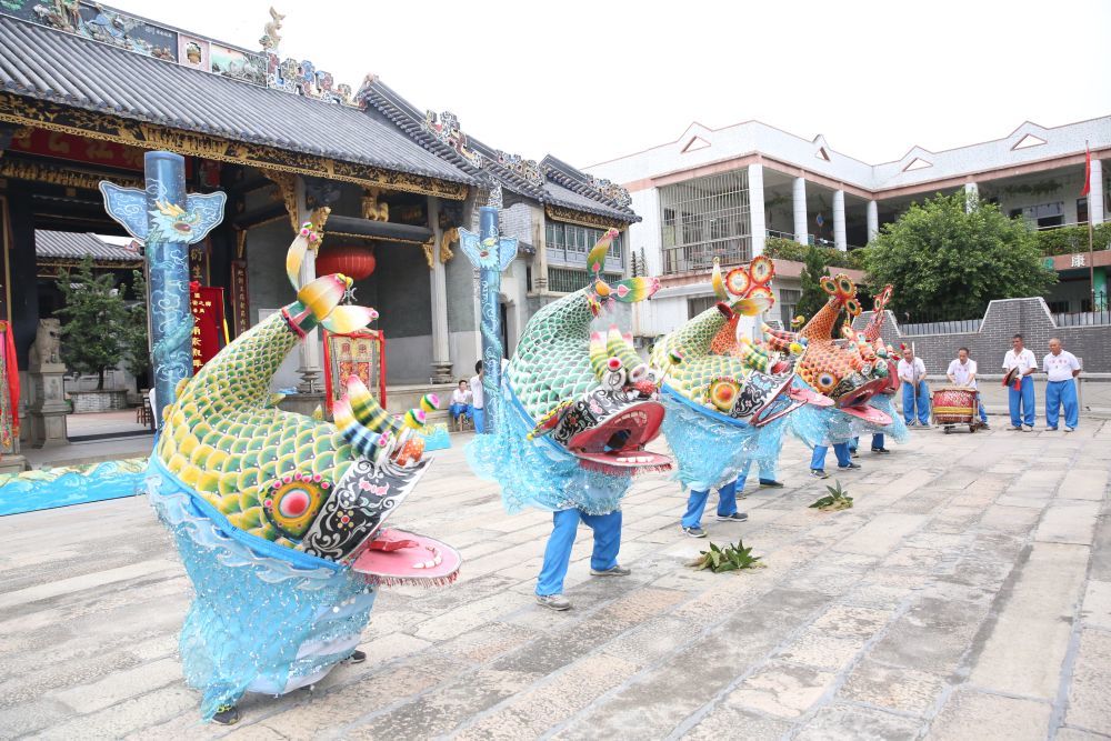 广州番禺沙涌村鳌鱼舞表演。新华社发 （广东省非物质文化遗产馆供图）