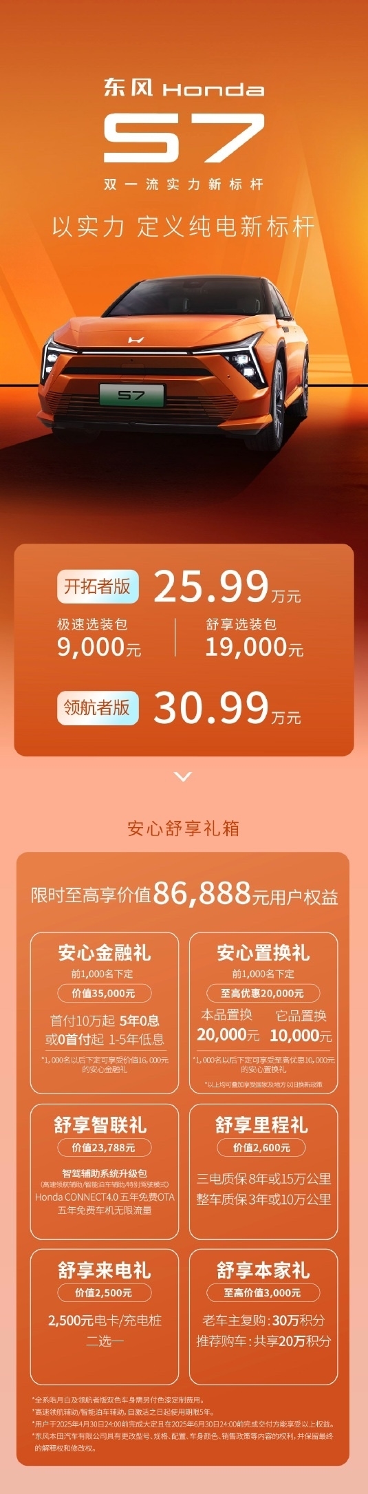 售价25.99万-30.99万!东风本田S7正式上市:具备高阶智驾能力