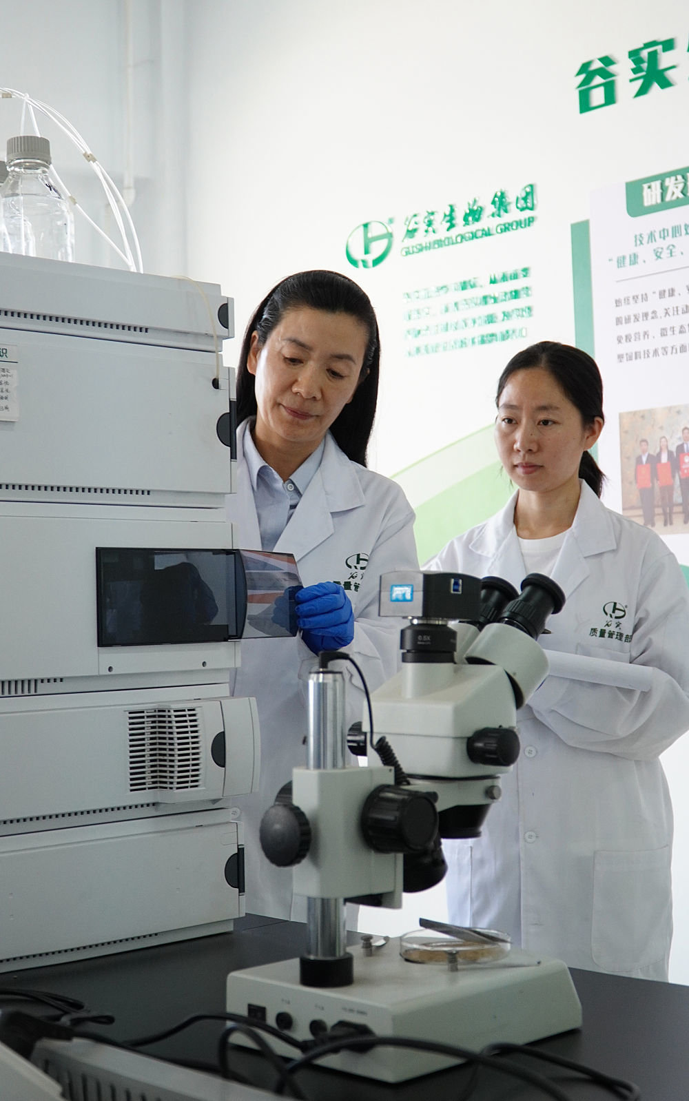 “让生物饲料转化为健康的肉蛋奶,让老百姓碗里的肉更香、蛋更营养、奶更纯。”黑龙江谷实生物集团研发总监、全国三八红旗手标兵、全国劳动模范梁代华带领团队,30多年潜心研发了上百套营养方案,推广到数千个养殖场,帮助农户增收超亿元。这是梁代华(左,资料照片)。